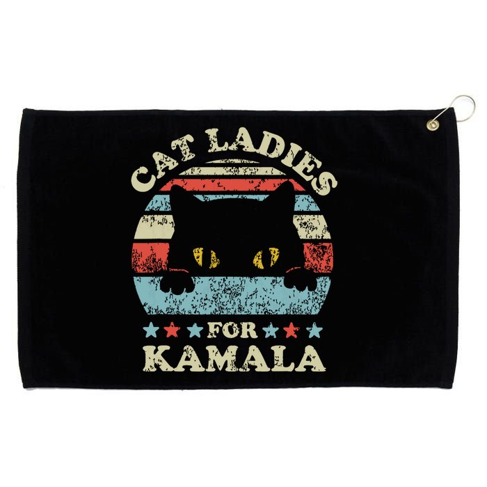 Cat Ladies For Kamala Harris President 2024 Funny Cat Lady Grommeted Golf Towel