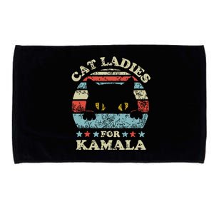 Cat Ladies For Kamala Harris President 2024 Funny Cat Lady Microfiber Hand Towel