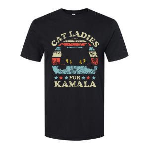 Cat Ladies For Kamala Harris President 2024 Funny Cat Lady Softstyle CVC T-Shirt