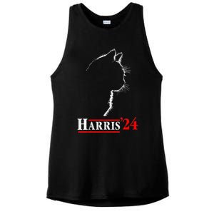 Cat Ladies For Kamala Funny Cat 2024 President Kamalaharris Ladies PosiCharge Tri-Blend Wicking Tank