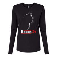 Cat Ladies For Kamala Funny Cat 2024 President Kamalaharris Womens Cotton Relaxed Long Sleeve T-Shirt