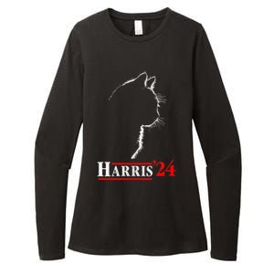 Cat Ladies For Kamala Funny Cat 2024 President Kamalaharris Womens CVC Long Sleeve Shirt