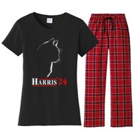 Cat Ladies For Kamala Funny Cat 2024 President Kamalaharris Women's Flannel Pajama Set