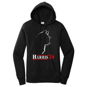 Cat Ladies For Kamala Funny Cat 2024 President Kamalaharris Women's Pullover Hoodie