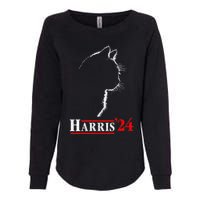 Cat Ladies For Kamala Funny Cat 2024 President Kamalaharris Womens California Wash Sweatshirt