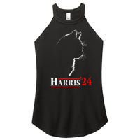 Cat Ladies For Kamala Funny Cat 2024 President Kamalaharris Women's Perfect Tri Rocker Tank