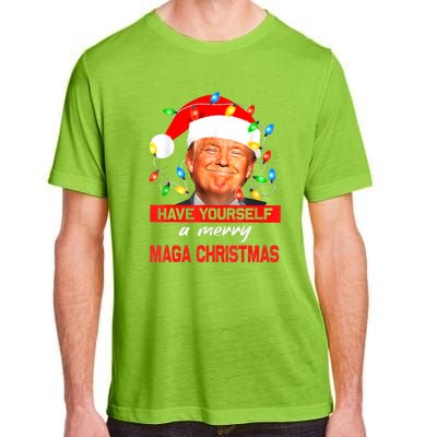 Christmas Lights Funny Santa Trump Have Yourself A Merry Maga Xmas Gift Adult ChromaSoft Performance T-Shirt