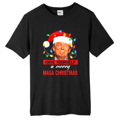 Christmas Lights Funny Santa Trump Have Yourself A Merry Maga Xmas Gift Tall Fusion ChromaSoft Performance T-Shirt