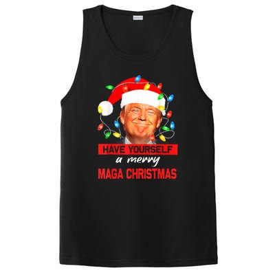 Christmas Lights Funny Santa Trump Have Yourself A Merry Maga Xmas Gift PosiCharge Competitor Tank