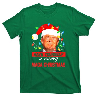 Christmas Lights Funny Santa Trump Have Yourself A Merry Maga Xmas Gift T-Shirt