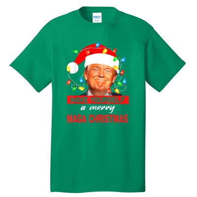 Christmas Lights Funny Santa Trump Have Yourself A Merry Maga Xmas Gift Tall T-Shirt