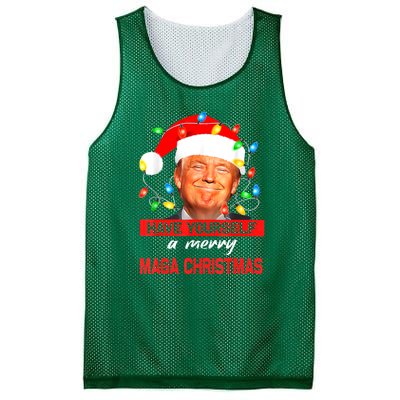 Christmas Lights Funny Santa Trump Have Yourself A Merry Maga Xmas Gift Mesh Reversible Basketball Jersey Tank