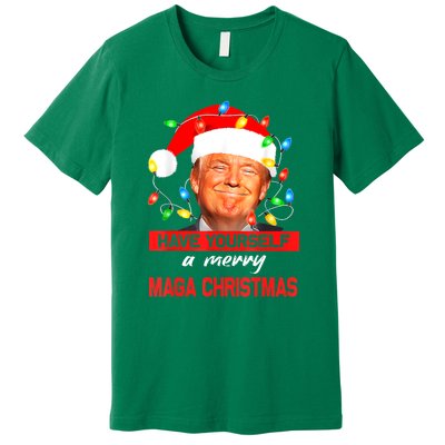 Christmas Lights Funny Santa Trump Have Yourself A Merry Maga Xmas Gift Premium T-Shirt