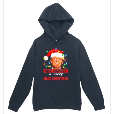 Christmas Lights Funny Santa Trump Have Yourself A Merry Maga Xmas Gift Urban Pullover Hoodie