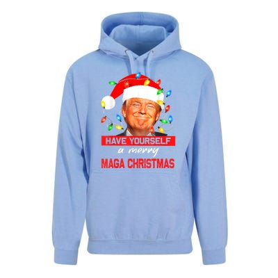 Christmas Lights Funny Santa Trump Have Yourself A Merry Maga Xmas Gift Unisex Surf Hoodie