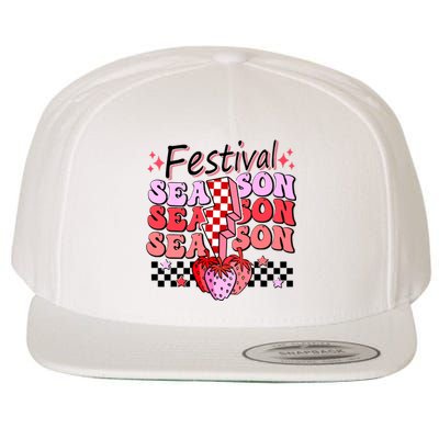 Checkered Lightning Festival Season Strawberry Fruit Lover Wool Snapback Cap