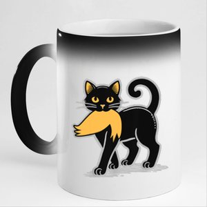 Cat Ladies For Kamala Harris Donald Trump 2024 Sarcastic 11oz Black Color Changing Mug