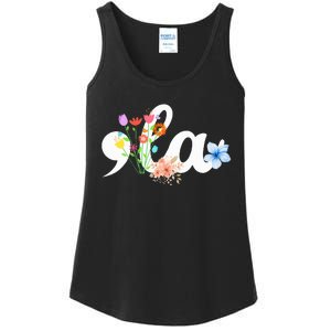 Comma La Floral Kamala Harris President 2024 Coma La Flowers Ladies Essential Tank