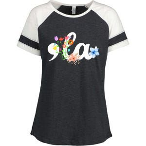 Comma La Floral Kamala Harris President 2024 Coma La Flowers Enza Ladies Jersey Colorblock Tee