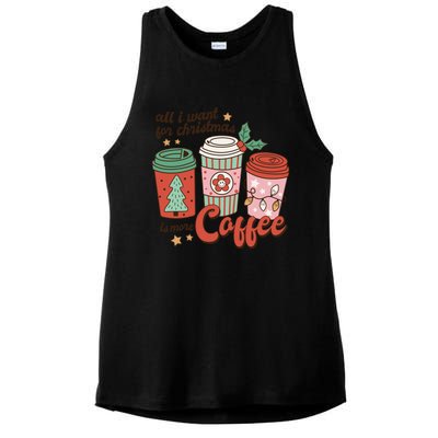 Coffee Lover Funny Christmas All I Want For Xmas Mom Teacher Meaningful Gift Ladies PosiCharge Tri-Blend Wicking Tank