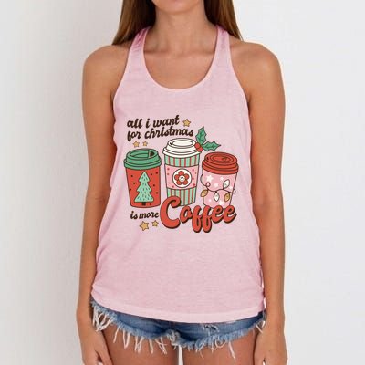 Coffee Lover Funny Christmas All I Want For Xmas Mom Teacher Meaningful Gift Women's Knotted Racerback Tank