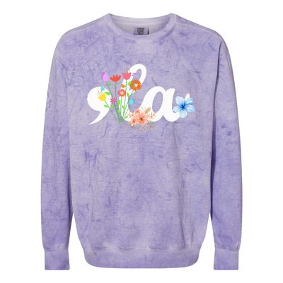 Comma La Floral Kamala Harris President 2024 Coma La Flowers Colorblast Crewneck Sweatshirt