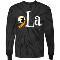 Comma La Funny Kamala Harris Halloween Pumpkin Tie-Dye Long Sleeve Shirt