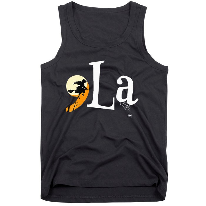 Comma La Funny Kamala Harris Halloween Pumpkin Tank Top