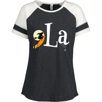 Comma La Funny Kamala Harris Halloween Pumpkin Enza Ladies Jersey Colorblock Tee