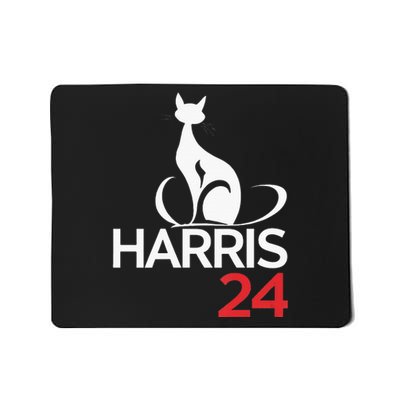 Cat Ladies For Kamala Funny Cat 2024 President Kamala Harris Mousepad