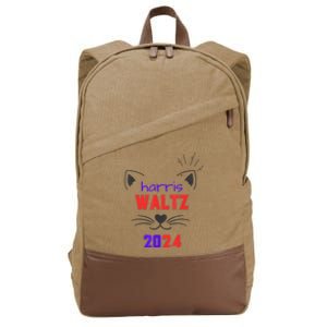 Cat Ladies For Harris Waltz Cat 2024 President Harris Waltz Cotton Canvas Backpack