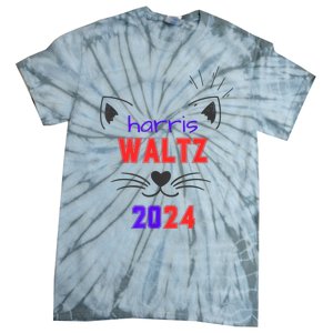 Cat Ladies For Harris Waltz Cat 2024 President Harris Waltz Tie-Dye T-Shirt