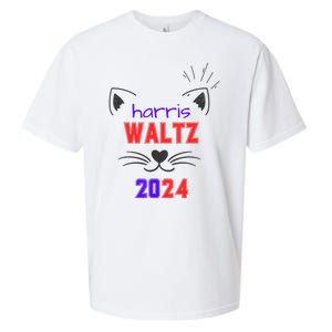 Cat Ladies For Harris Waltz Cat 2024 President Harris Waltz Sueded Cloud Jersey T-Shirt