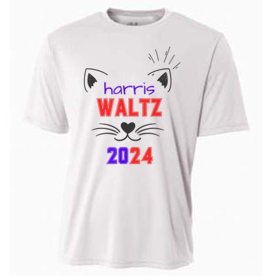 Cat Ladies For Harris Waltz Cat 2024 President Harris Waltz Cooling Performance Crew T-Shirt