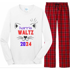 Cat Ladies For Harris Waltz Cat 2024 President Harris Waltz Long Sleeve Pajama Set