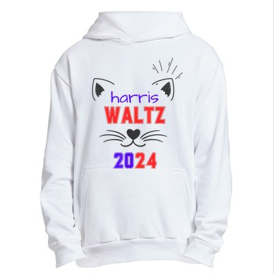 Cat Ladies For Harris Waltz Cat 2024 President Harris Waltz Urban Pullover Hoodie