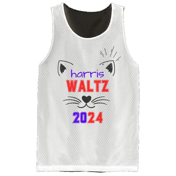 Cat Ladies For Harris Waltz Cat 2024 President Harris Waltz Mesh Reversible Basketball Jersey Tank