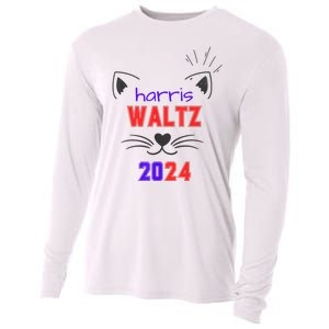 Cat Ladies For Harris Waltz Cat 2024 President Harris Waltz Cooling Performance Long Sleeve Crew