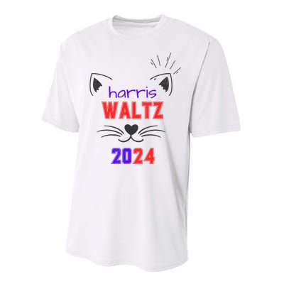 Cat Ladies For Harris Waltz Cat 2024 President Harris Waltz Performance Sprint T-Shirt