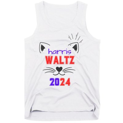 Cat Ladies For Harris Waltz Cat 2024 President Harris Waltz Tank Top