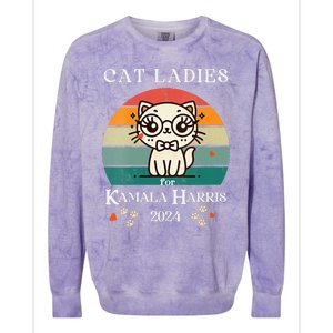 Cat Ladies For Kamala Harris Colorblast Crewneck Sweatshirt