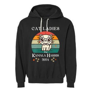 Cat Ladies For Kamala Harris Garment-Dyed Fleece Hoodie