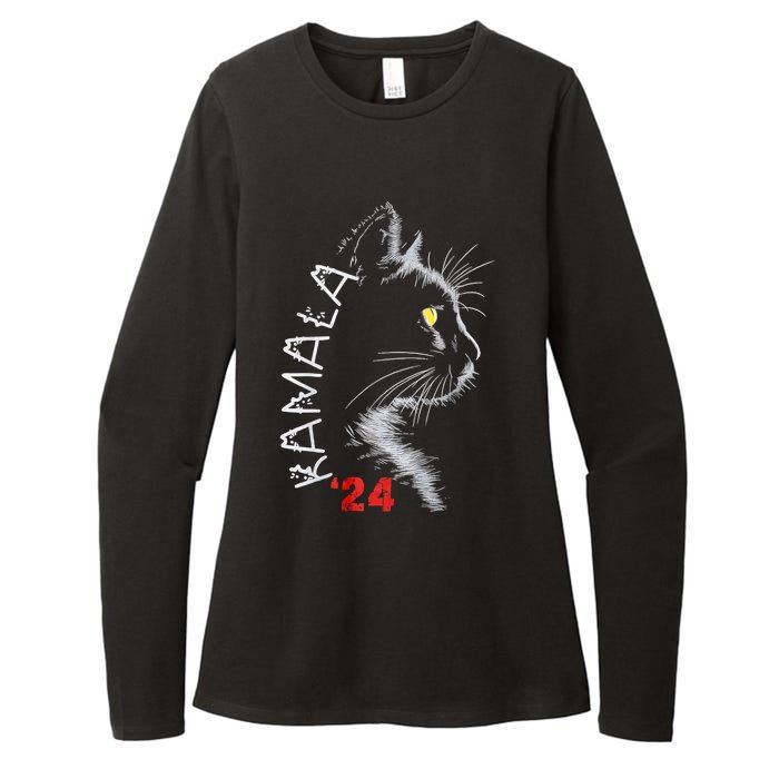 Cat Ladies For Kmala Cat 2024 President Kamalaaharris Womens CVC Long Sleeve Shirt