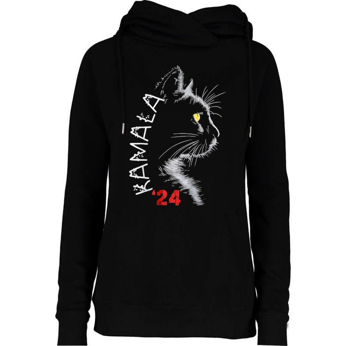 Cat Ladies For Kmala Cat 2024 President Kamalaaharris Womens Funnel Neck Pullover Hood