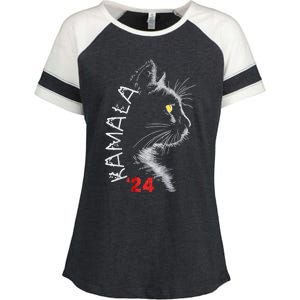 Cat Ladies For Kmala Cat 2024 President Kamalaaharris Enza Ladies Jersey Colorblock Tee