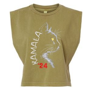 Cat Ladies For Kmala Cat 2024 President Kamalaaharris Garment-Dyed Women's Muscle Tee