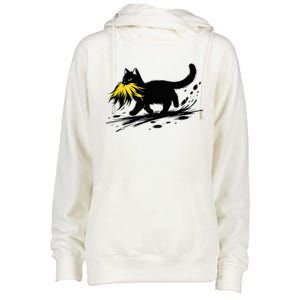 Cat Ladies For Kamala Harris Sarcastic Donald Trump 2024 Womens Funnel Neck Pullover Hood