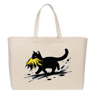 Cat Ladies For Kamala Harris Sarcastic Donald Trump 2024 Cotton Canvas Jumbo Tote