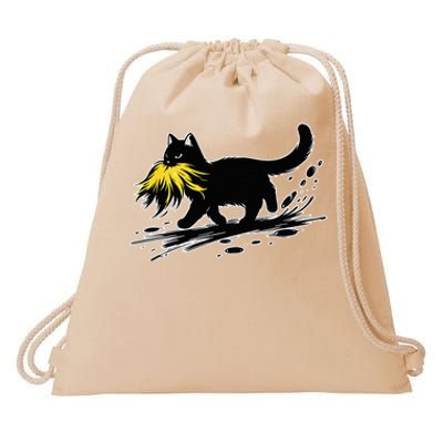 Cat Ladies For Kamala Harris Sarcastic Donald Trump 2024 Drawstring Bag