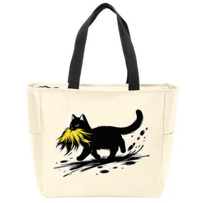 Cat Ladies For Kamala Harris Sarcastic Donald Trump 2024 Zip Tote Bag